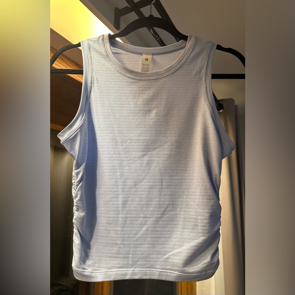 Lululemon Athletica Blue Ruched Ribbed Tank Top